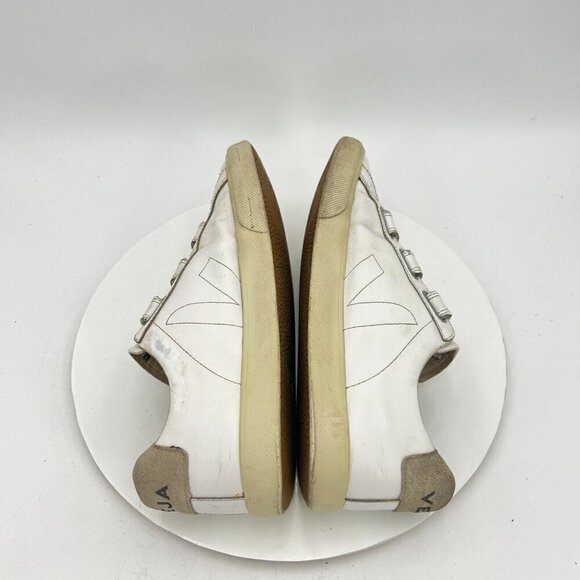 Veja Recife V Lock Women Size 10 White Stitch V Logo Leather Comfort Shoes - Picture 8 of 14